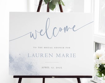 Classic Bridal Shower Welcome Sign, Printable Modern Baby shower or Wedding Sign, Instant Download, 100% Editable, Corjl