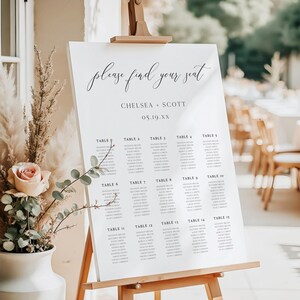 de Plan de table pour mariage classique | Enseigne modifiable pour mariage | Carte de mariage imprimable | Téléchargement instantané avec Corjl