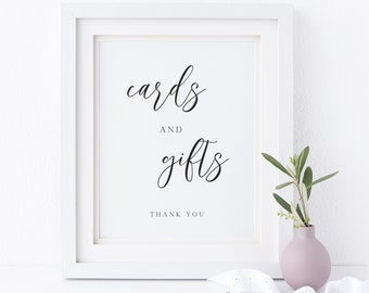 Cards and Gifts Sign Template | Modern Minimalist Wedding Sign | Wedding Gifts Sign | Bridal Shower Gift Sign | Baby Shower Gift Sign