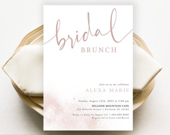 Bridal Brunch Invitation, Brunch and Bubbly Bridal Shower Invite, Minimalist Bridal Shower Evite, Printable Instant Download DIY