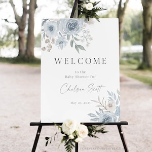 Baby Shower Welcome Sign Template, Printable Bridal Welcome Sign, Instant Download, 100% Editable Text