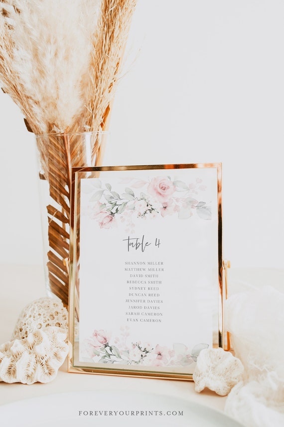 Table number template printable table numbers floral wedding decor 