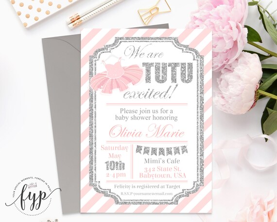 Tutu Baby Shower Invitation Tutu Baby Shower Invite Girls Baby Tutu Baby Shower Invitation Tutu Baby Shower Invite Girls Baby