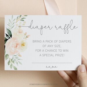 Greenery Diaper Raffle Cards Template Editable Instant Download image 9