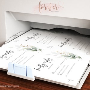 Wedding Rsvp Cards, Rsvp Card Template, Eucalyptus Greenery, 100% Editable Text, Diy, Digital Download image 8