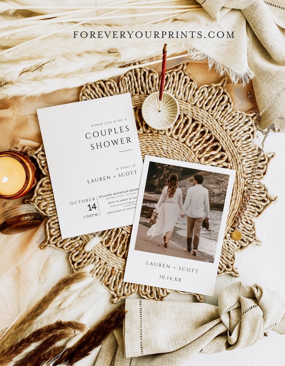 Minimalist Bridal Shower Invitation Classic Couples Shower Invite