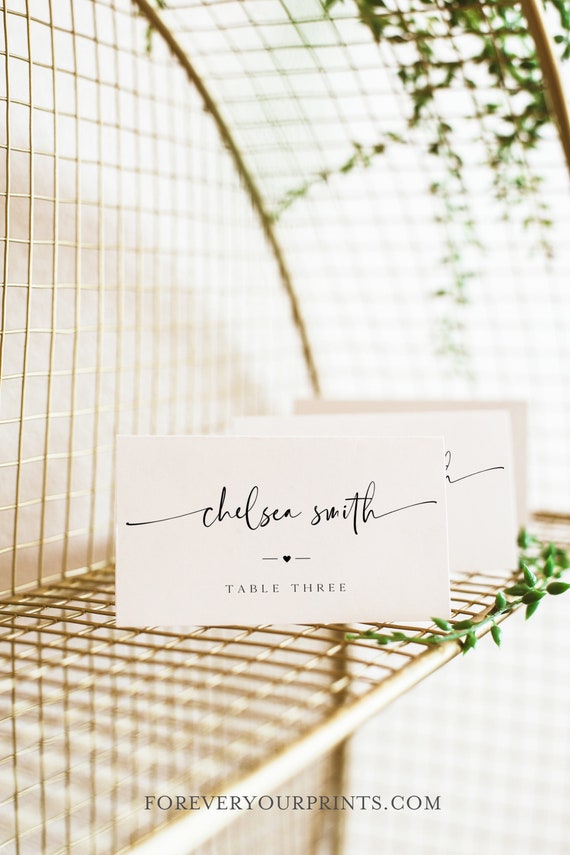 Minimalist Place Card Template, Modern Place Card, Wedding Place Cards Printable, Table Name Cards, Editable Escort Cards, Digital Download Il_570xn