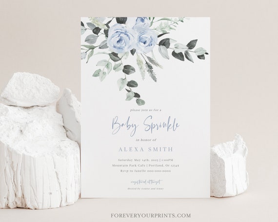 Baby Sprinkle Invitation Boy, Baby Sprinkle Invite Template, TRY BEFORE You BUY, Edit Yourself, Instant Download Il_570xn