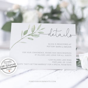 Details Card Template, Editable Registry Card, TRY BEFORE You BUY, Instant Download image 9