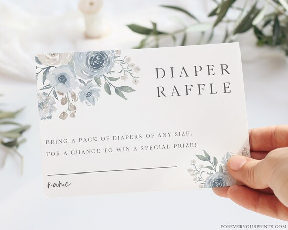 Diaper Raffle Ticket, Garden Baby Shower Games, Insert Card, Instant Download, 100% Editable Text, Corjl Il_570xn