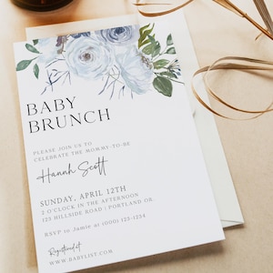 Baby Brunch Einladung Vorlage | Bearbeitbare Babypartyeinladung | Baby Sprinkle Brunch | Druckbare Baby Brunch Karte | Corjl Sofort Download