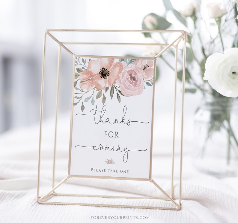 DIGITAL: Floral Baby Shower Thank You Sign, Baby Sprinkle Baby Shower Decor image 5