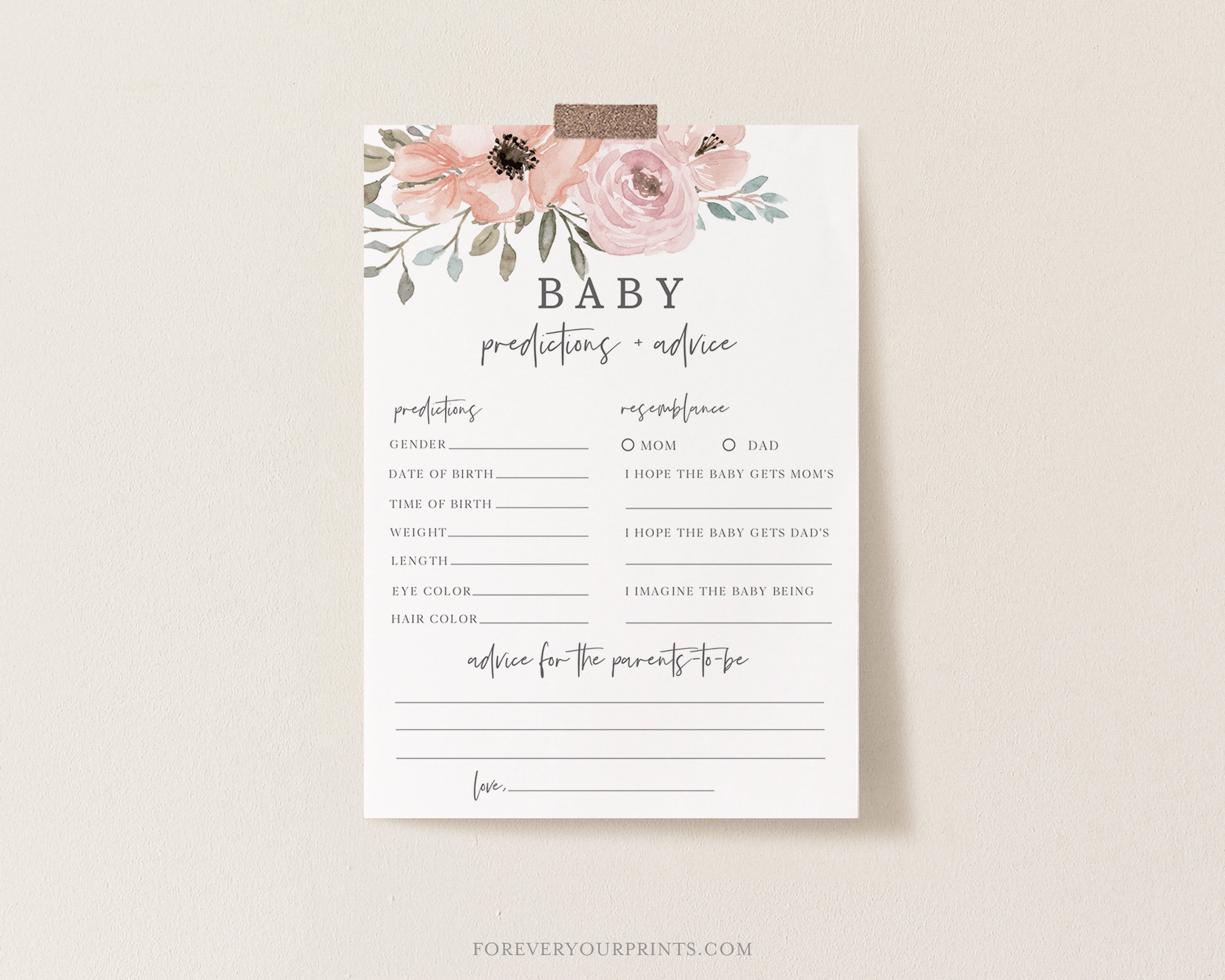 botanical-leaves-baby-prediction-card-diy-printable