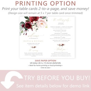 Wedding Program Fan Template, Navy Wedding, 100% Editable Instant Download, TRY BEFORE You BUY image 8