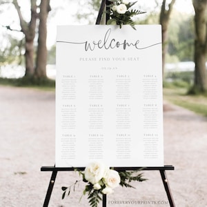 Plantilla clásica de plano de asientos para bodas, imprimible, descarga instantánea.