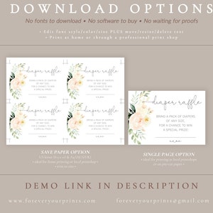 Greenery Diaper Raffle Cards Template Editable Instant Download 画像 6