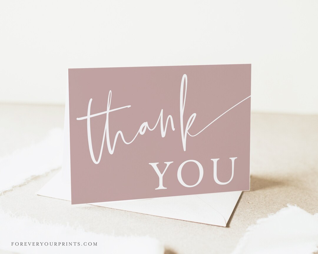 Minimalist Thank You Card Template Printable Thank You Cards Modern ...