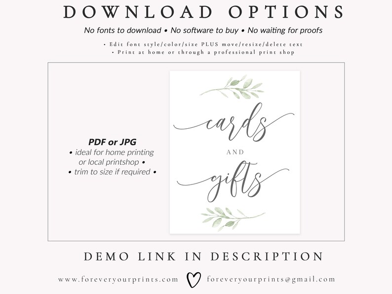 Baby Shower Sign Printable Cards and Gifts Sign Editable - Etsy