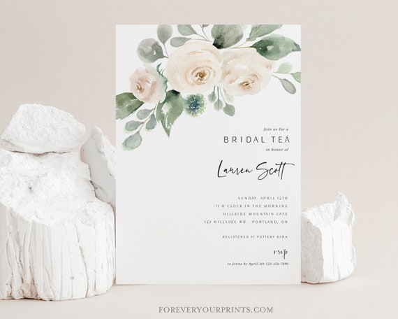Bridal Tea Invitation Template, Bridal Shower Invites, Instant Download, TRY BEFORE You BUY Il_570xn