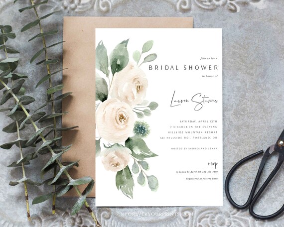 Bridal Shower Invitation Template, Bridal Shower Invite, Digital Download Il_570xn