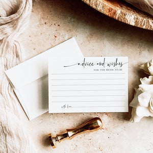 Wedding Advice and Wishes Cards Bridal Shower Bachelorette Games Boho ...