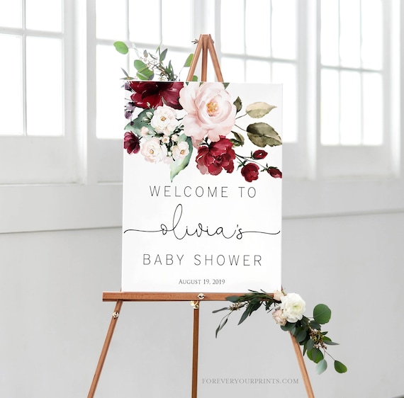 Baby Shower Sign Template, Editable Sign, 100 Editable