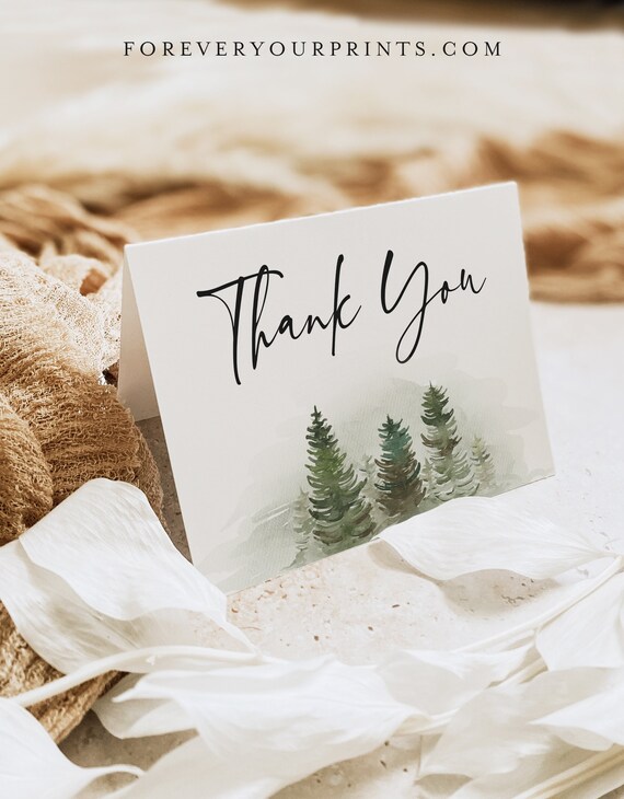 Rustic Thank You Card Template Minimalist Thank You Note Card