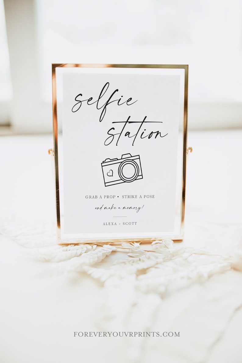 Photo Booth Sign Template Wedding Photo Booth Sign Selfie - Etsy