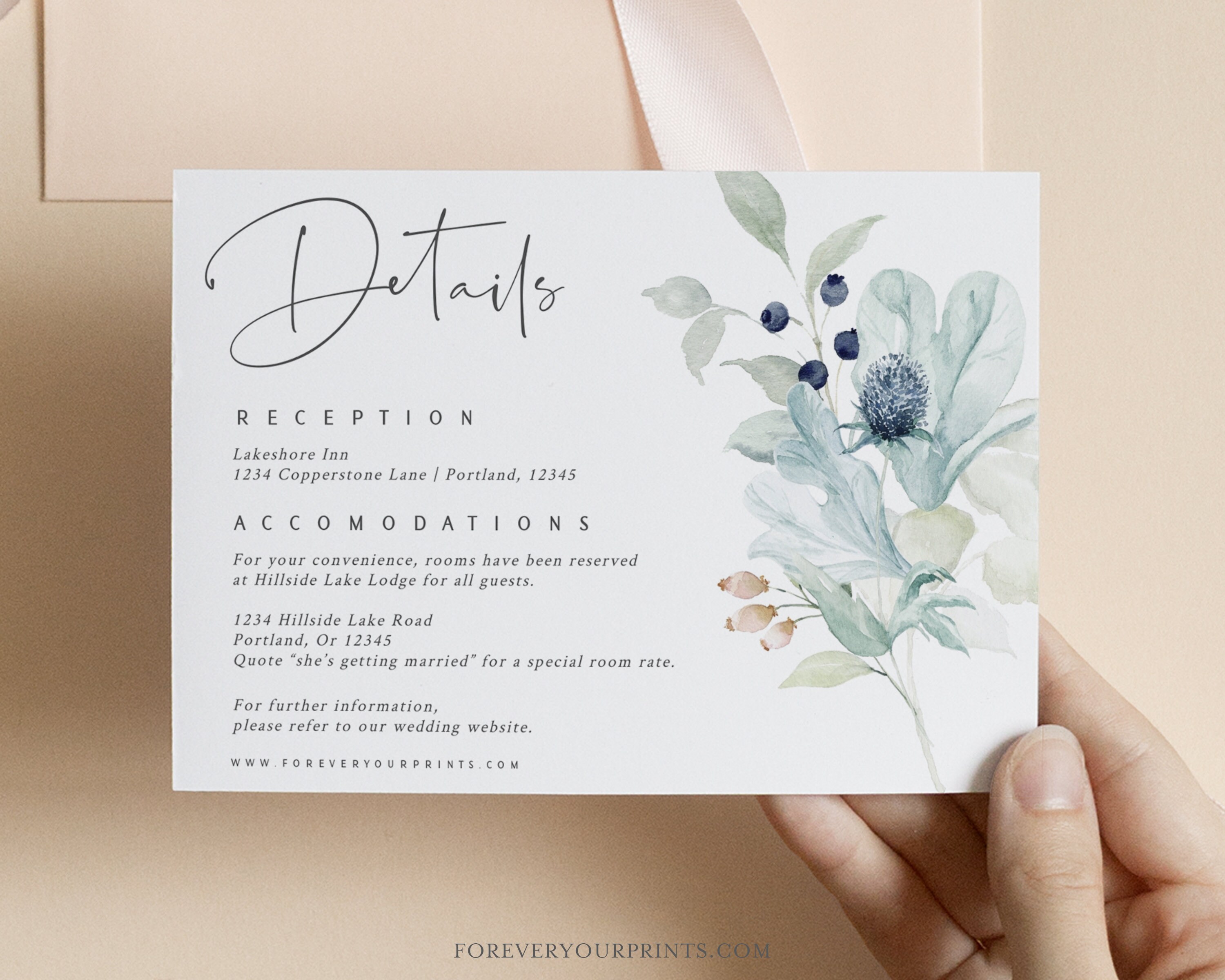 Wedding Details Card Wedding Information Card TRY BEFORE You Etsy