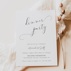 Dinner Party Invitation Template | Editable Couples Dinner Invite | Modern Printable Dinner Invitation
