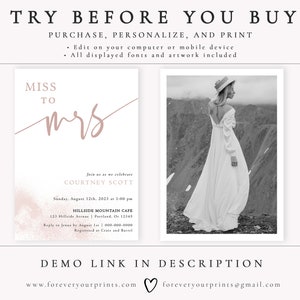 Miss to Mrs Bridal Shower Invite | Forever Your Prints