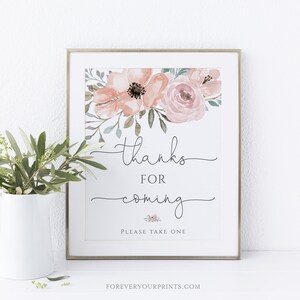 DIGITAL: Floral Baby Shower Thank You Sign, Baby Sprinkle Baby Shower Decor image 6