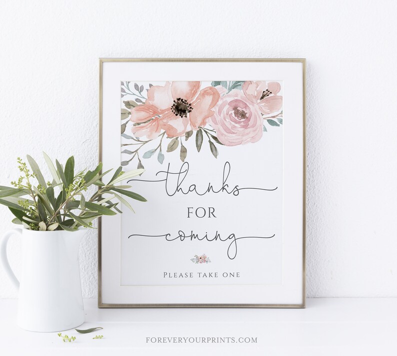 DIGITAL: Floral Baby Shower Thank You Sign, Baby Sprinkle Baby Shower Decor image 6