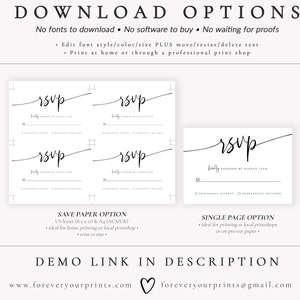 QR Code Wedding Rsvp Cards, Online Reply Card Template, Modern Minimalist, 100% Editable Text, Diy, Digital Download image 6