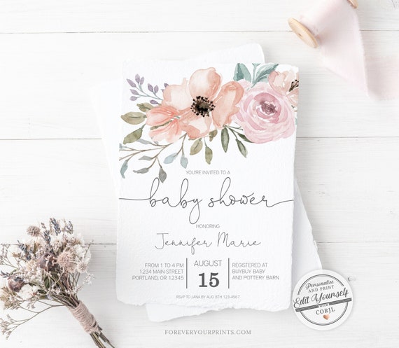 girl baby shower invitations etsy