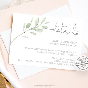 Details Card Template, Editable Registry Card, TRY BEFORE You BUY, Instant Download image 6