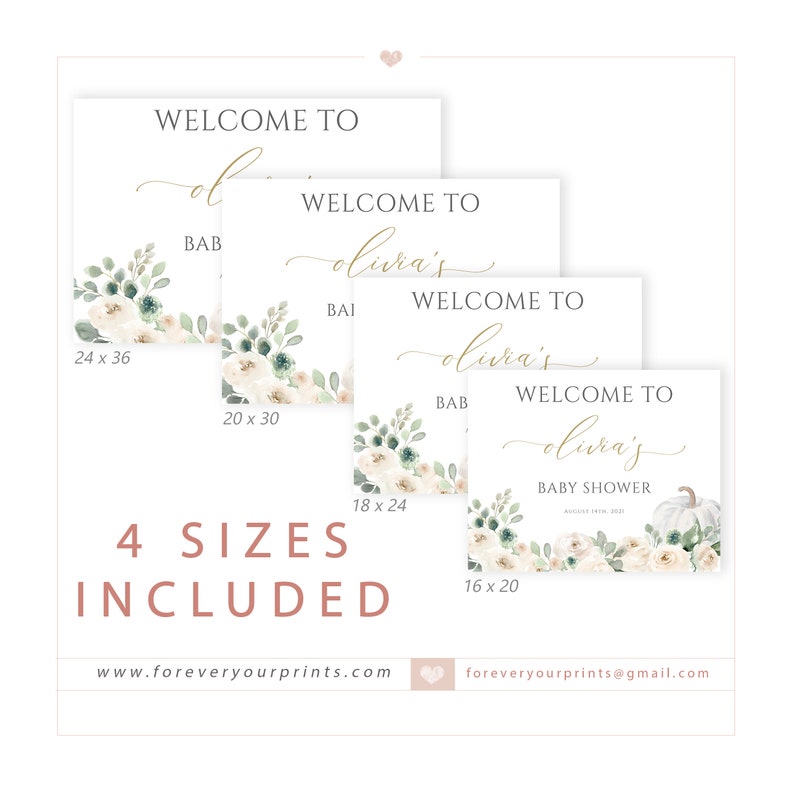 Baby Shower Welcome Sign Template, Editable Welcome Sign, 100% Editable Text, Instant Download image 5