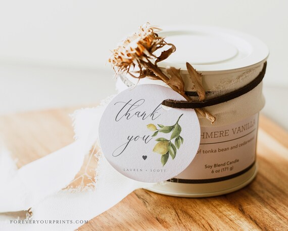 Lemon Wedding Favor Tag, Thank You Tags, Digital Download Il_570xn