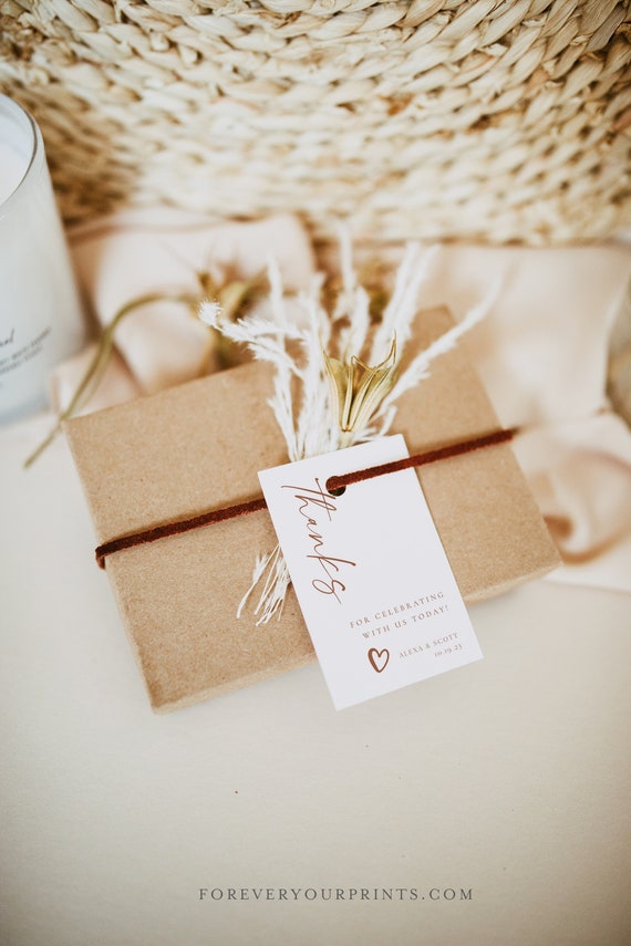 Minimalist Baby Shower Thank You Tags, Gender Neutral Baby Shower, Modern Thank You Tags, Baby Favors Tag, Terracotta, Editable Template Il_570xn