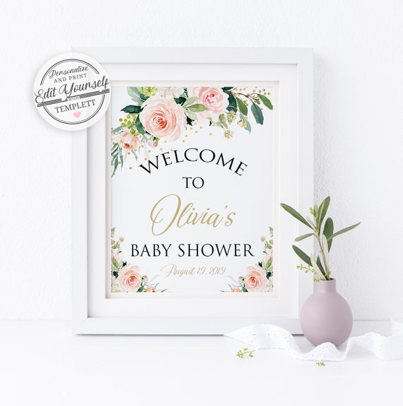 Baby Shower Sign Template Editable Instant Download by