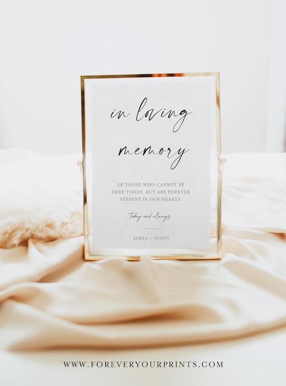 In Loving Memory Sign, INSTANT DOWNLOAD, Editable Text, Printable Wedding Decor, Modern, Minimalist Wedding Memorial Sign, DiY, Corjl Il_570xn