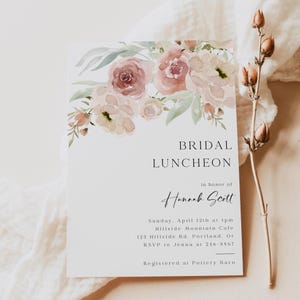 Bridal Shower Invitation Template | Editable Bridal Luncheon Invite | Printable Bridal Brunch Invitation | Corjl Wedding Shower Template