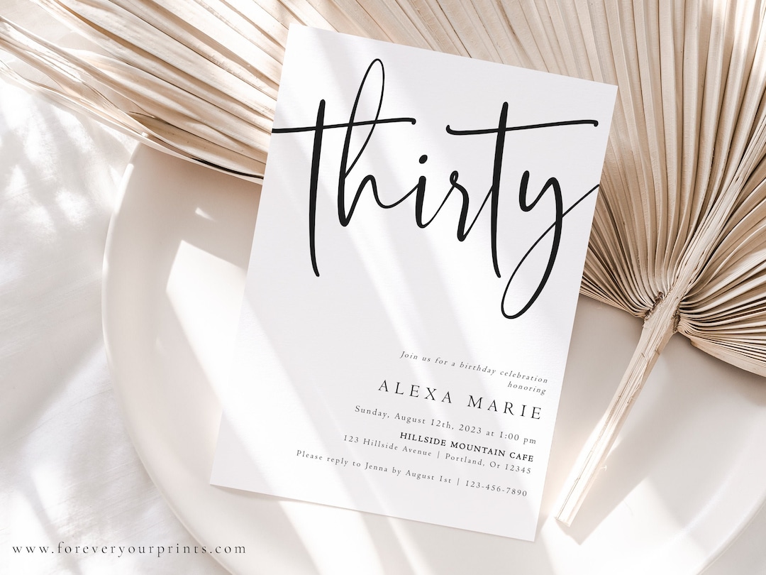 30th-birthday-invitation-template-minimalist-birthday-invites-modern-100-editable-text-instant-download-etsy