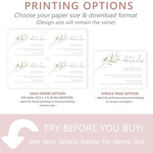 Details Card Template, Editable Registry Card, TRY BEFORE You BUY, Instant Download image 8