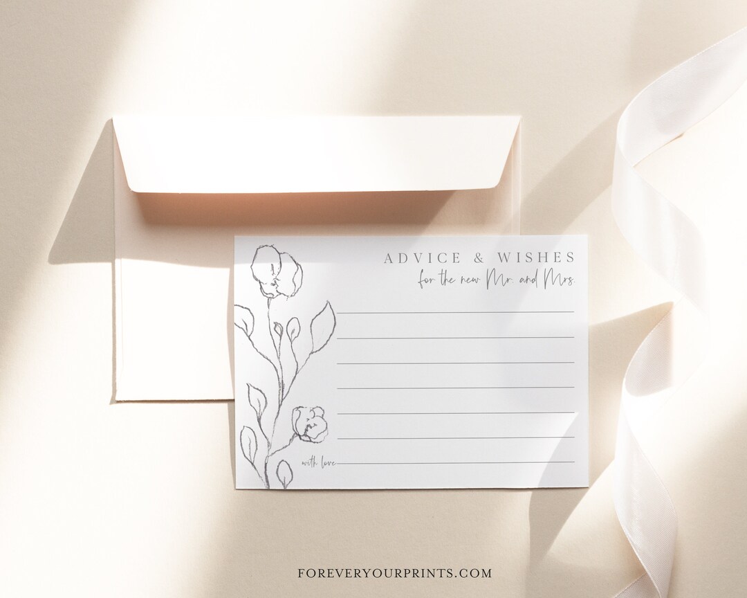 Wedding Advice Cards, Printable Marriage Advice Cards, Minimalist ...