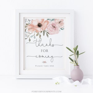 DIGITAL: Floral Baby Shower Thank You Sign, Baby Sprinkle Baby Shower Decor image 2