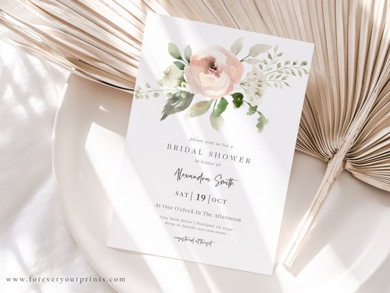 Floral Rustic Bridal Shower Invitation Template Printable Boho Bridal Shower Invite Editable Country Bridal Shower Invite w Envelope Liners