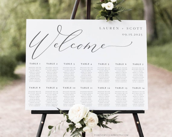 Minimalist Seating Chart Poster Modern And Simple Wedding Seating Sign Instant Download Editable Template By Forever Your Prints Catch My Party