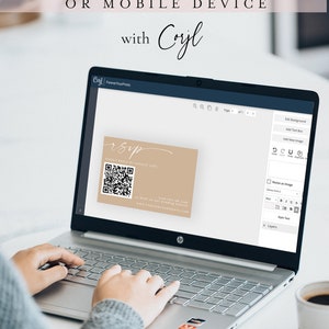 QR Code Rsvp Cards, Online Reply Card Template, Modern Minimalist, Boho, 100% Editable Text, Diy, Digital Download, Corjl image 4