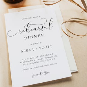 Rehearsal Dinner Invitation Template, Formal & Elegant, Minimalist, 100% Editable Invite, Instant Download, TRY BEFORE You BUY